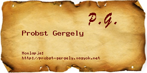 Probst Gergely névjegykártya